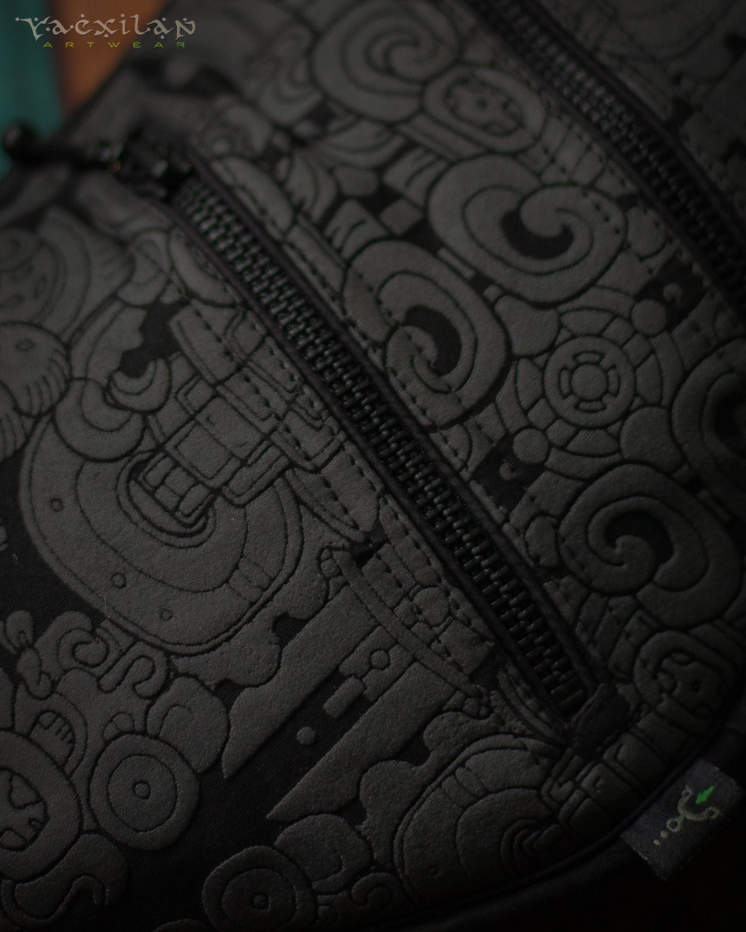 Botta Bag / Cotton Printed Buckle - Black MAYAN CODEX